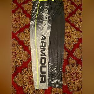 Men’s Under Armour compression pants Hyper Green, Black tights leggings XL